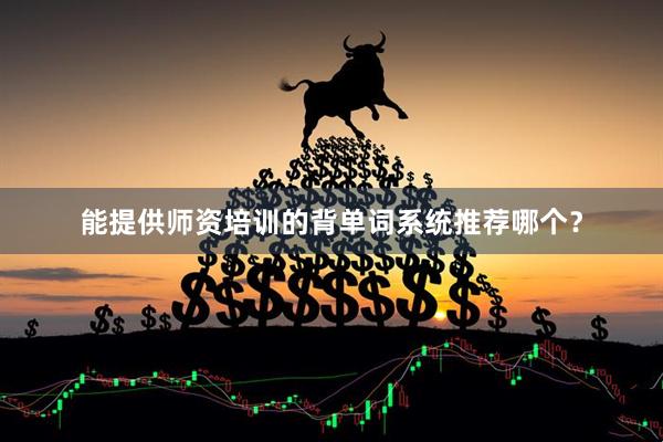 能提供师资培训的背单词系统推荐哪个？